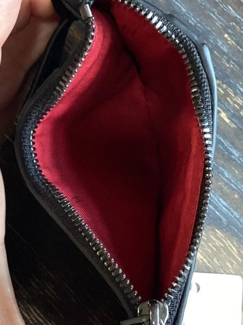 Hammitt 210 West Black Pebble Leather Card Holder